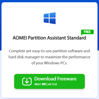 extend volume on windows with AOMEI patition assistant