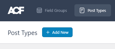 Create new post type with ACF plugin