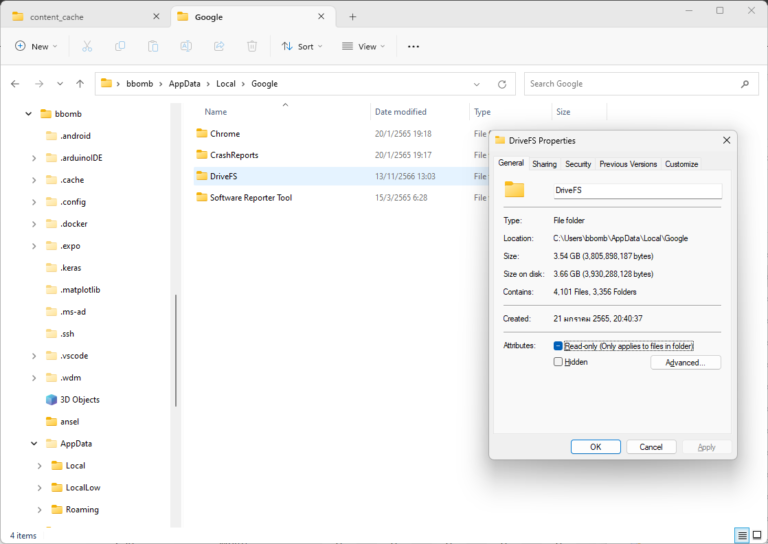 Before clear google drive cache