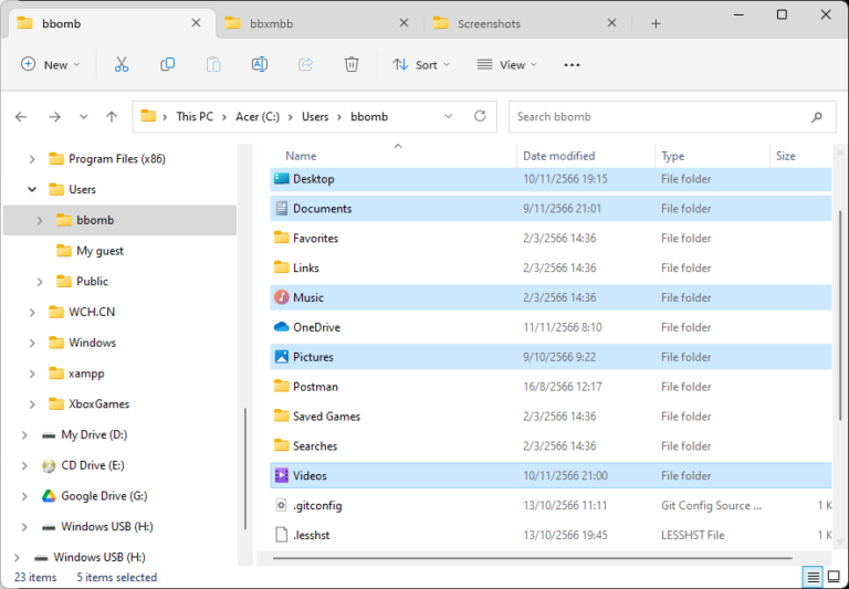 Do the same for all folder