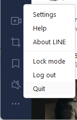 Go to Settings in line application