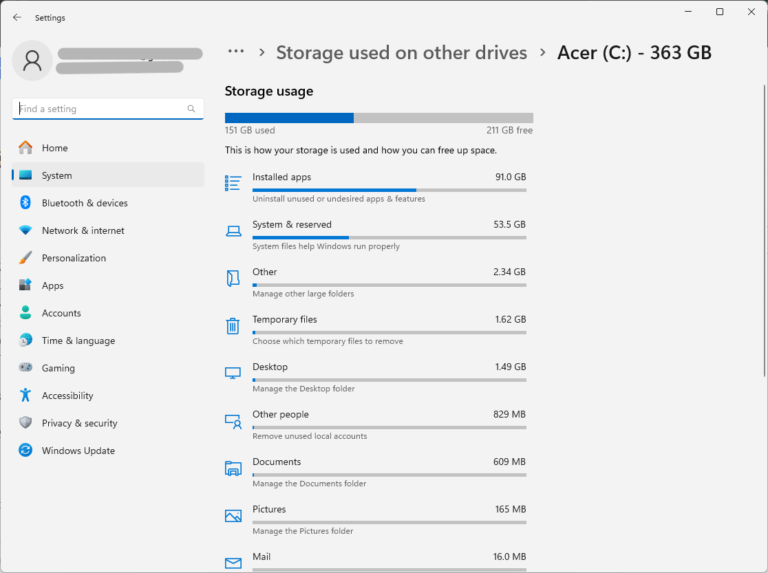 Click at the temporary files